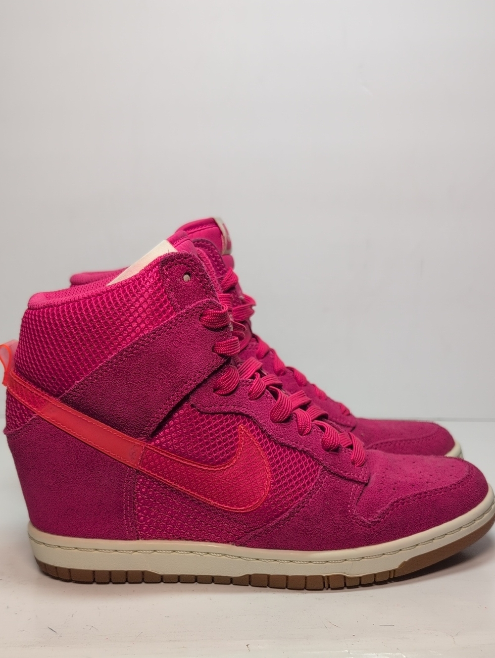 Nike Dunk Sky Hi hot pink hidden wedge sneakers womans size 7 EU 38